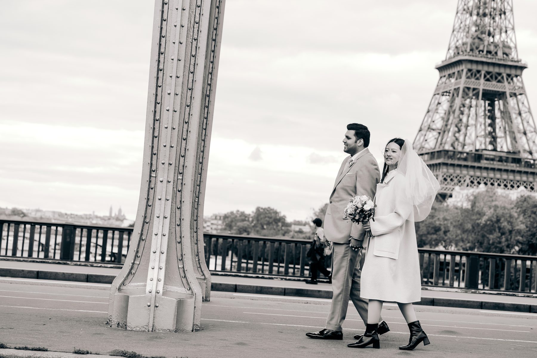 Couple photos near the Louvre