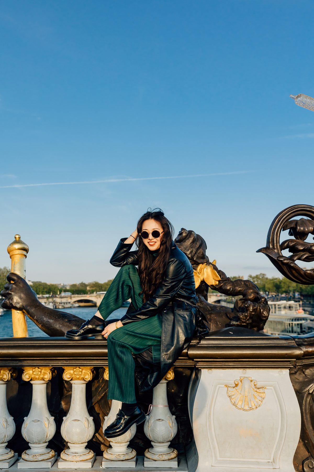 Black and white Paris travel portrait